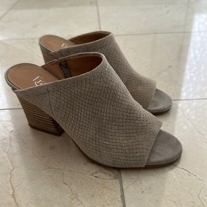 Franco Sarto Feline Peep Toe Suede Mules